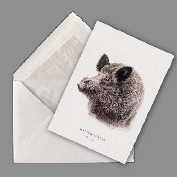 Waldpoet Grußkarte „Wildschwein“, DIN A6 – Bild 4