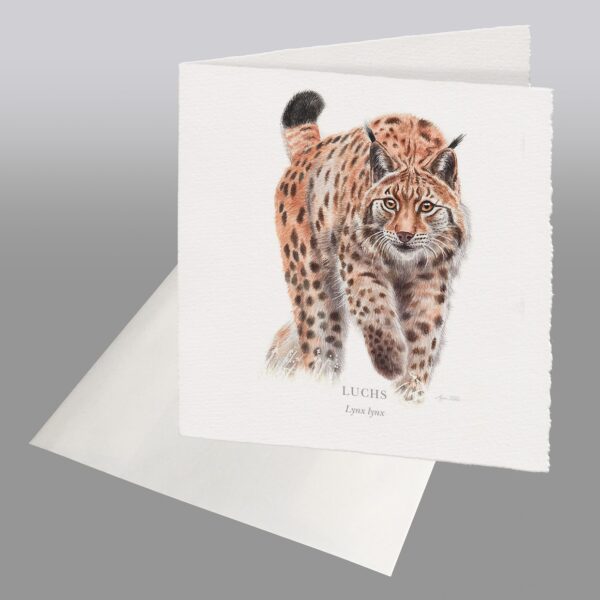 Waldpoet Grußkarte „Luchs“, 16 x 16 cm – Bild 2